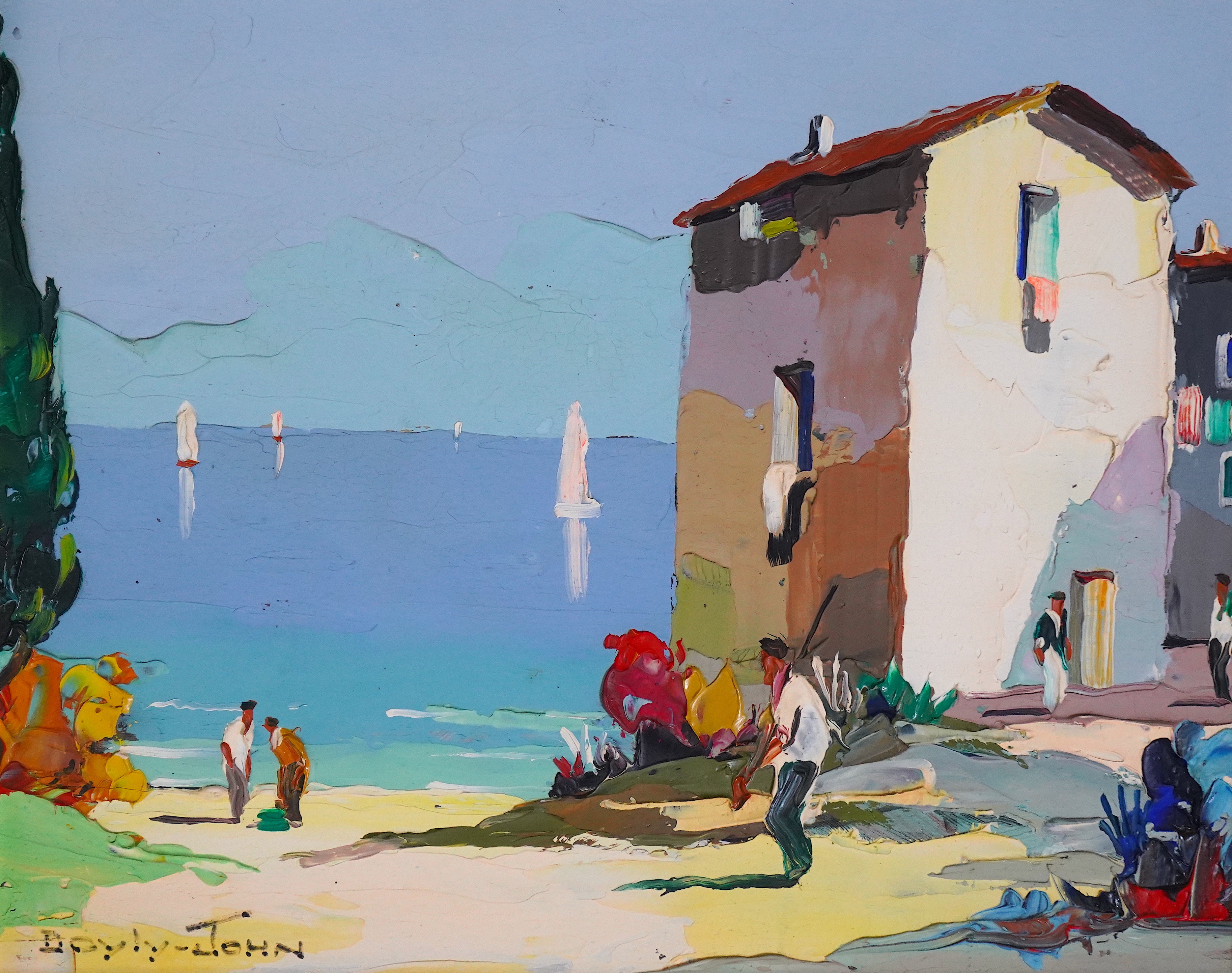 Cecil Rochfort D'Oyly John (English, 1906-1993), 'Tarragona, Spain', oil on board, 21.5 x 27cm